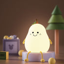 LED Night Light Pear Shaped USB Rechargeable Bedroom Lamp  Silicone Light`