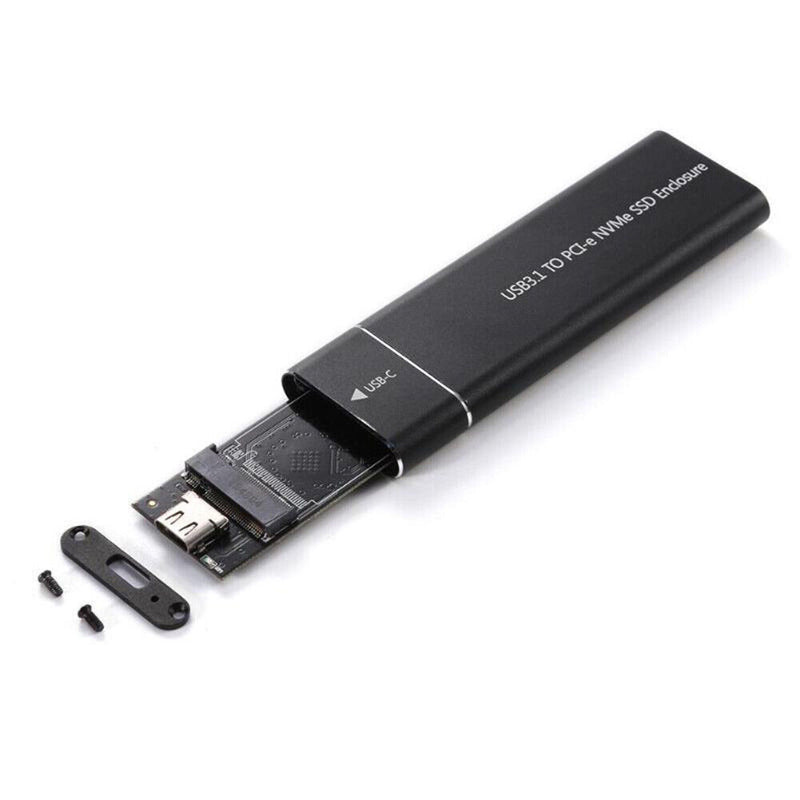 USB Type-C M.2 NVMe SSD Enclosure M-Key PCI-E Case (Black USB-A to USB-C)