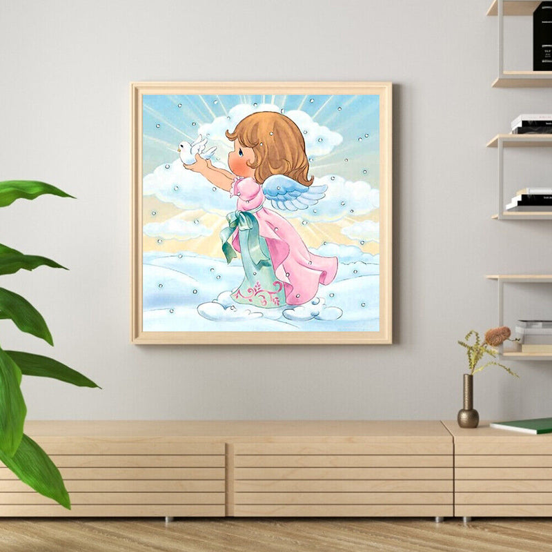 Full Round Drill Diamond Painting Kit Angel Girl Rhinestone Drawing Home Decor