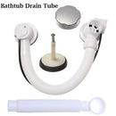 Round Pop-Up Connection Waste Pipe Bath Overflow Bathtub Drain Tube Concealed