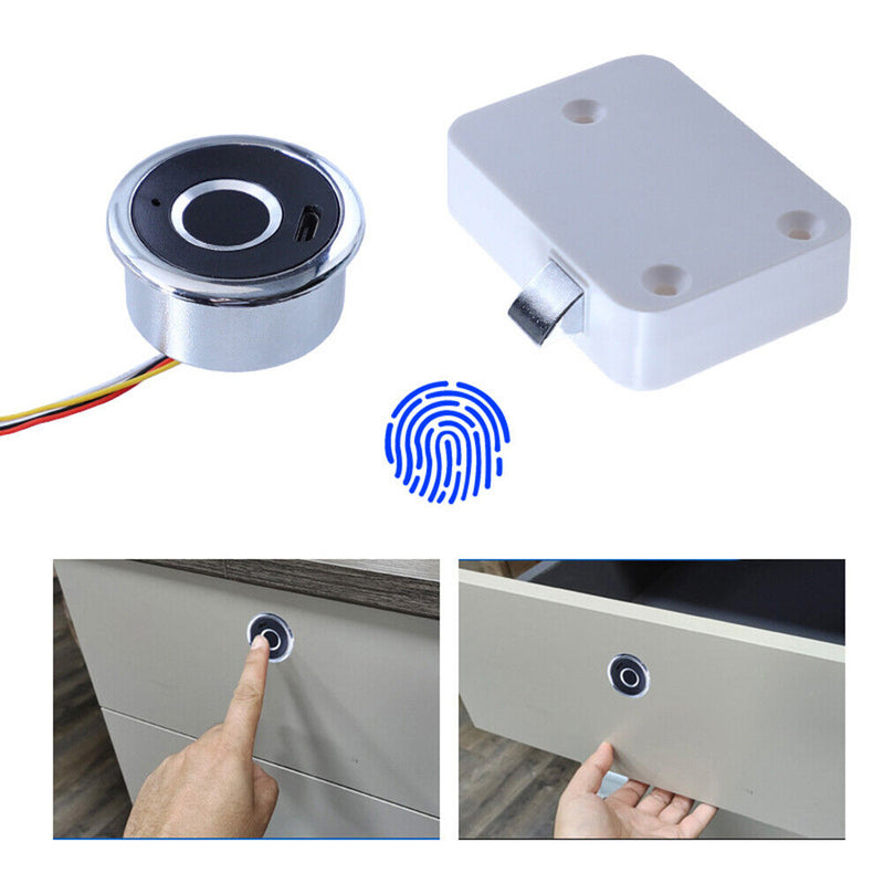 Smart Drawer File Cabinet Fingerprint Lock Anti-Theft Security Padlock Kit