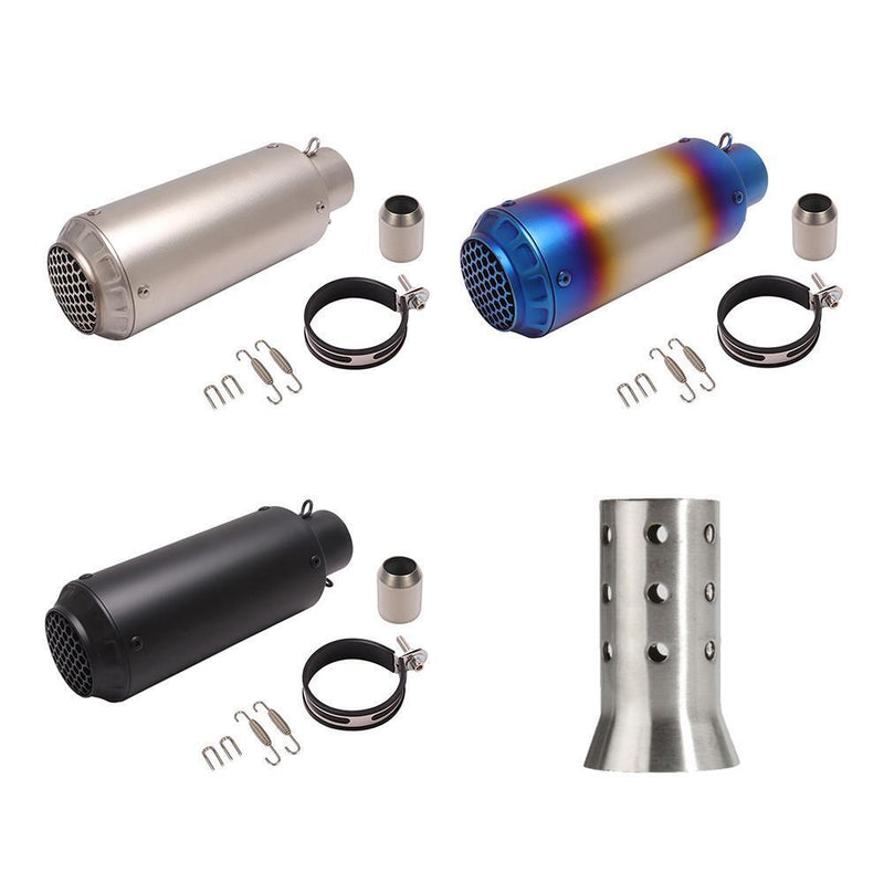 Universal Stainless Steel 89mm Motorcycle Exhaust Pipe Muffler Tools (Blue)