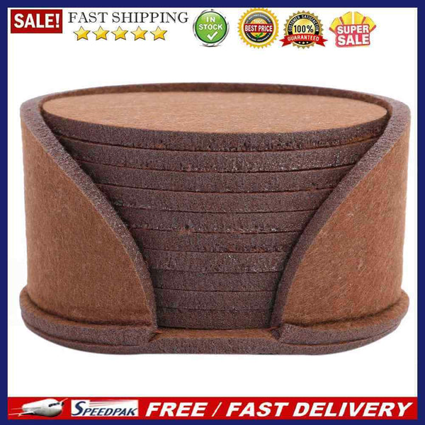 20pcs Round Felt Cup Mats Coasters Heat Resistant Coffee Tea Pad (D Brown)