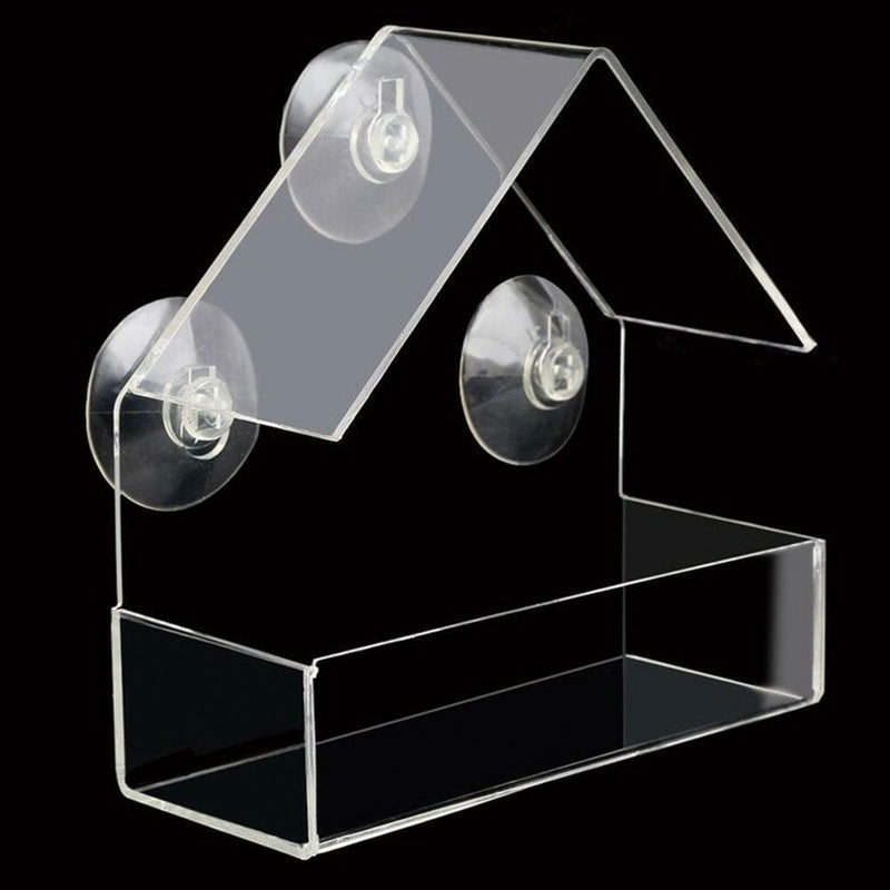 Clear House Window Bird Feeder Birdhouse With Suction Outdoor Garden Feedi hot.