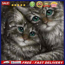 5D DIY Diamond Painting Full Round Drill Two Cats Wall Decor Rhinestone Cra