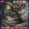 5D DIY Diamond Painting Full Round Drill Two Cats Wall Decor Rhinestone Cra