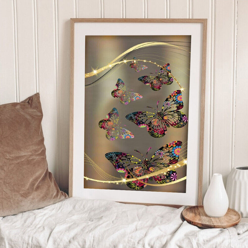 Colorful Hollow Butterflies Oil Paint By Numbers Kits Canvas Picture DIY