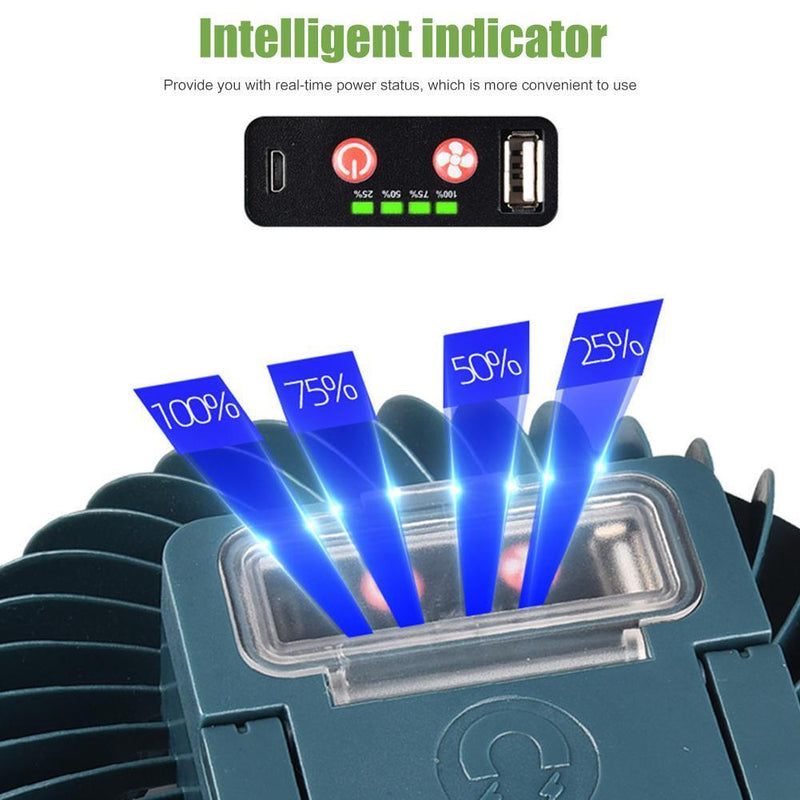 2 in 1 LED Tent Fan Rechargeable Lamp USB Charging Fan Light Without Stand