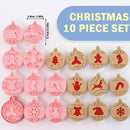 10Pcs/Set Christmas Cookie Cutter Set Hollow Sauce Jam Filled Xmas Ball Decor`