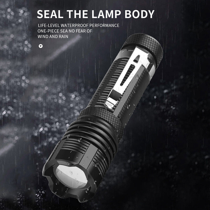 XHP50 LED Portable Telescopic Zoom Flashlight High Brightness Waterproof To