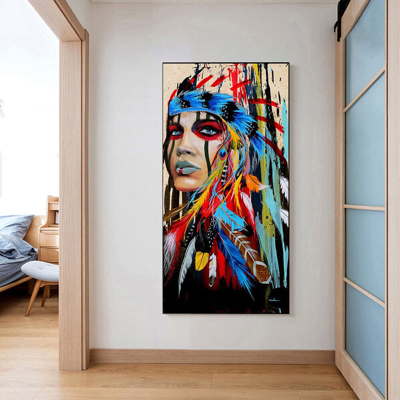 Indigenous Girl Oil Paint By Numbers Kits Canvas Picture DIY Home Decoration