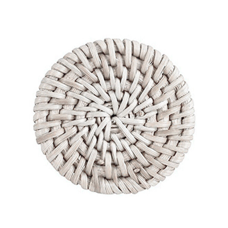 4pcs Cabinet Handle Rattan Wooden Drawer Knobs Dia 30/40/45mm Furniture Hardware