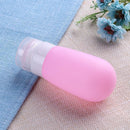 Silicone Refillable Bottle Makeup Liquid Travel Container(Pink)(80ml)