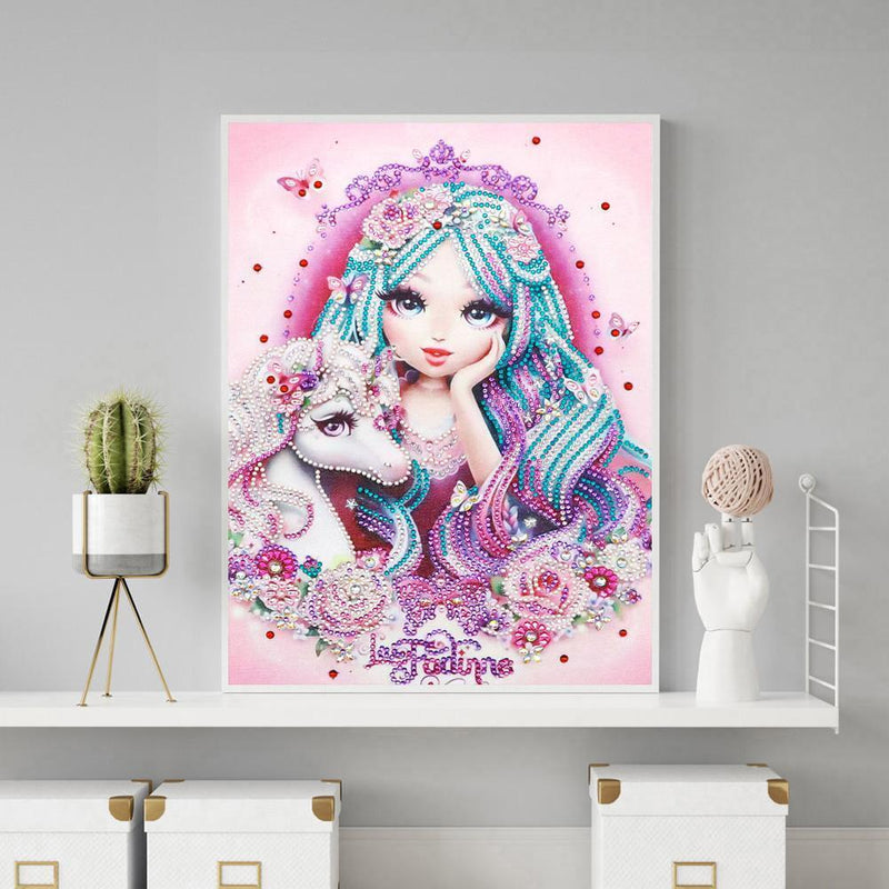 5D DIY Special Shaped Diamond Painting Girl Embroidery Kits Living Room Decor