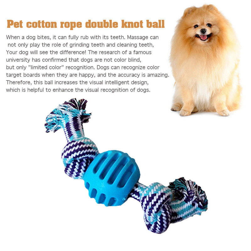 Puppy Bite Resistant Cotton Rope Double Knot Ball Pet Dog Interactive Play Ba