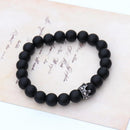 Turquoise Beads Bracelet Crown Rhinestone Elastic Bangle Jewelry (Black) Newly