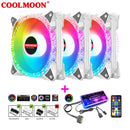 COOLMOON AS2 3pcs Hydraulic Computer Case Fan with ARGB Controller (White)