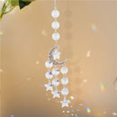 #A Exquisite Crystal Windchimes Ornament Metal Hexagon Star Moon Outdoor Garden