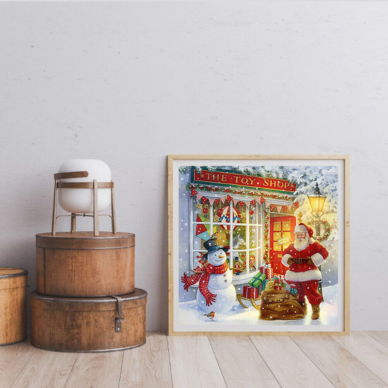 5D Full Round Drill Drawing Picture Santa Diamond Painting Living Room Ornament