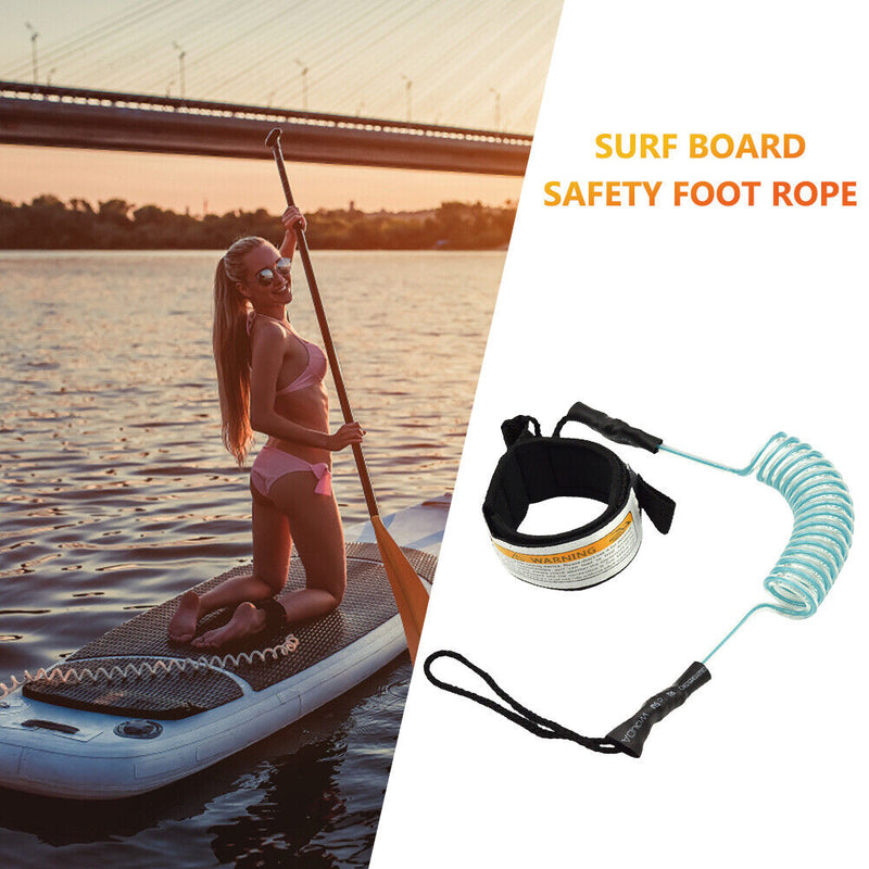 Safety Surf Foot Leg Rope TPU Surfing Paddle Board Coiled Surfboard Ankle Lea