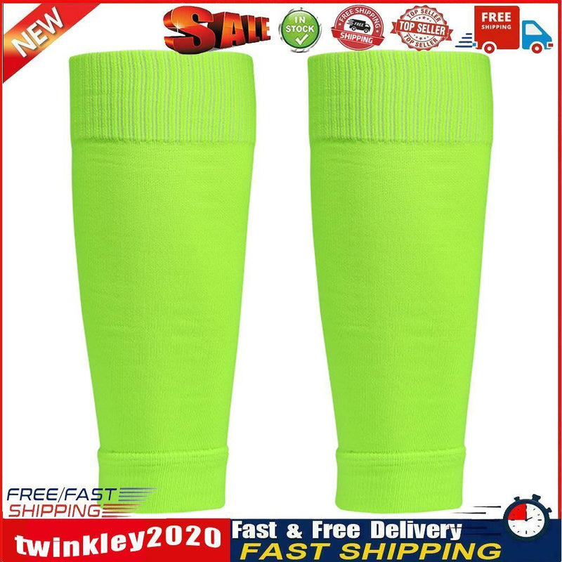 1 Pair Breathable Sports Football Shin Guard Leg Socks Pads (Yellow Kids) Newly