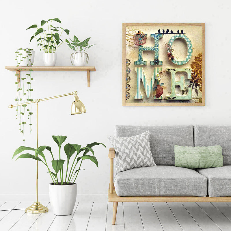 5D DIY Full Drill Diamond Painting Text Cross Stitch Embroidery Kit (JH408)