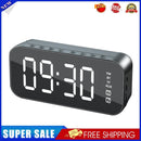 Bluetooth-Compatible Speaker Wireless Desk HiFi Music Alarm Clock (Black)