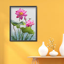 Rhinestone DIY Art Diamond Painting Full Round Drill 5D Dragonfly Lotus Kit