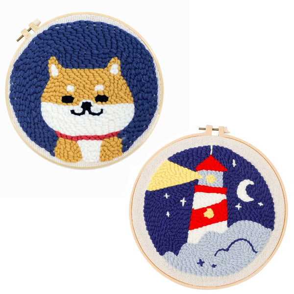 DIY Crafts Poke Embroidery Kit Embroidery Hoop Needle Punch Cross Stitch Kit