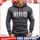 Men Teenager Boy Long-Sleeves Letters Print Hoodie Sweatershirt (Grey 2XL)