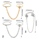 Jewelry Hip-Hop Alloy Multi-layer Punk Rings Open Finger Rings Chain Rings