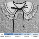 Organza False Collar Women Lace Fashion Sweet Decorative Collar (Black)