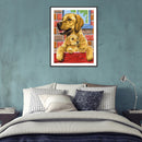 5D Rhinestone Pictures DIY Yellow Dog Full Round Drill Art Diamond Painting Kit