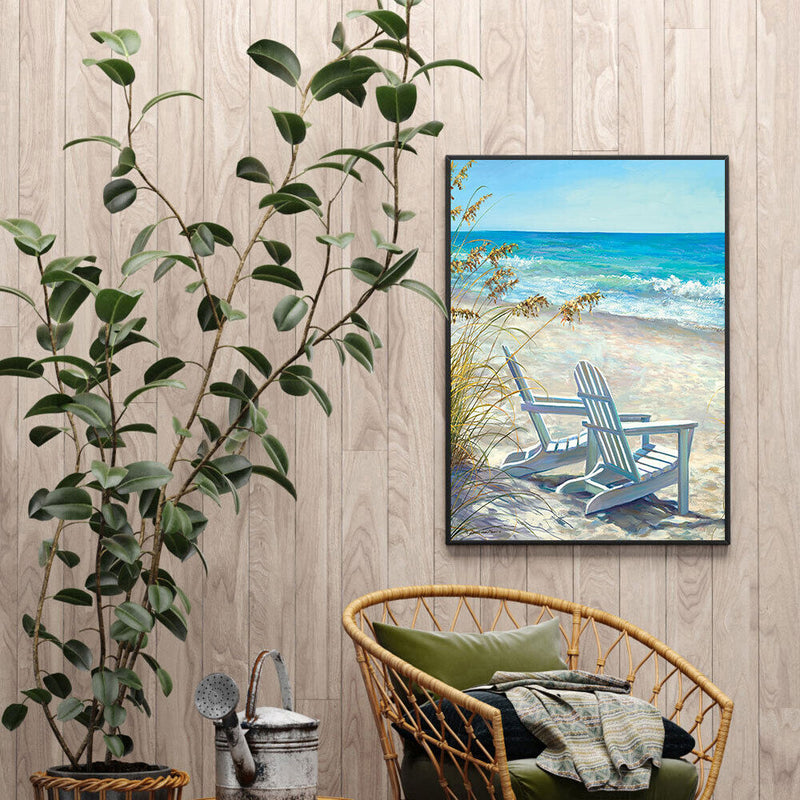 Seaside Lounger Oil Paint By Numbers DIY Handpainted on Canvas Wall Art Unframed