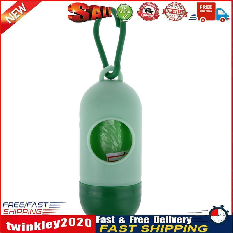 Pet Dog Garbage Clean up Bag Holder Dispenser + Poop Bags Set(Light Green) Newly