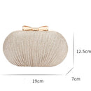 Wedding Rhinestones Beaded Egg Shape Shoulder Chain Purse Evening Bag Clutch
