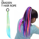 Girls Elastic Wig Rubber Band Rope Ponytail Braider Hair Tie (Lake Blue)
