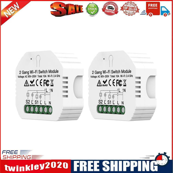 Lighting Switch Relay Module 2 Gang Intelligent Switch Module Voice Control