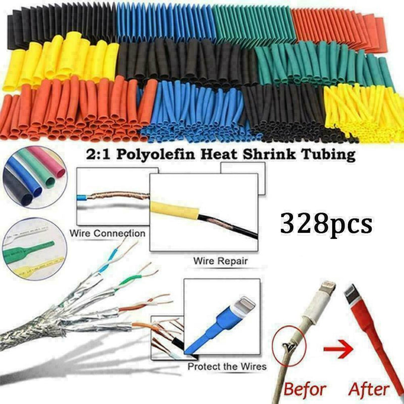 328PCS 2:1 Polyolefin Heat Shrink Tubing Tube Sleeve Y2D6 H5N6 Assortment A4A4