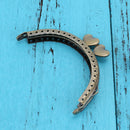 8.5cm Semicircular Metal Purse Frame Heart Kiss Clasp DIY Accessory(Bronze)