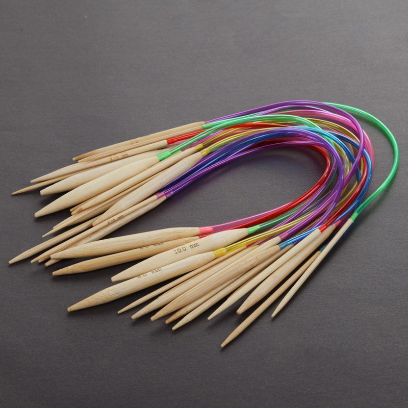 40cm multicolor plastic pipe circular carbonized bamboo knitting needles Ga