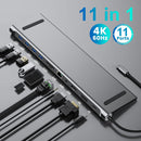 PD Charging Rj45 Ethernet 4K HDMI Docking Station USB Type-C Hub For Laptop PC