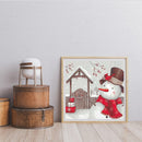 Oil Paint By Numbers Snowman Frameless Picture Craft Kit for Home Living Room
