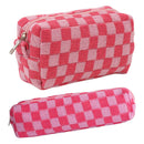 2pcs Makeup Bags Knitting Pencil Case Zipper Portable Travel for Weekend Holiday