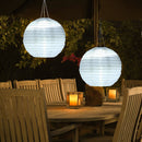 30cm 12 inch Waterproof Lantern Solar Nylon Cloth Hang Festival Lights (A) Newly