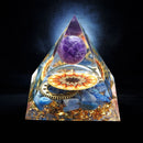 Orgonite Pyramid Amethyst Peridot Healing Crystal Energy Orgone Crafts (C) Newly