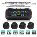 Wireless Solar TPMS LCD Car Tire Pressure Monitoring System + 4 External Sensors