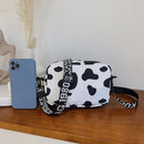 Women Fashion Nylon Square Handbag Female Casual Cow Pattern Small Messenger Bag