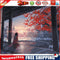 Watching Cherry Blossom Girl DIY Paintings By Number Kits Oil Art Picture