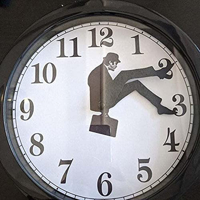 Silent Glass Round Wall Clock - Modern No-Ticking Easy to Read (Black)
